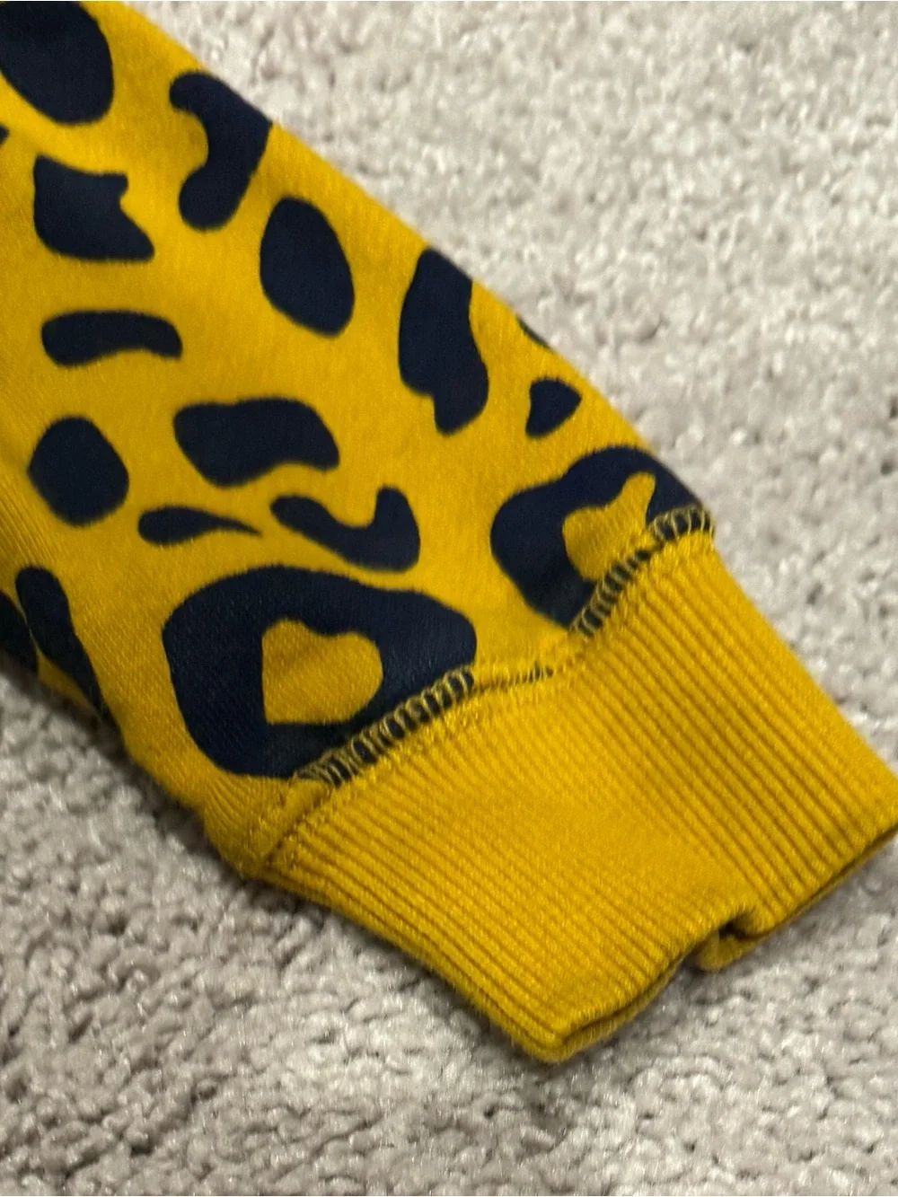 Mini Boden Mustard Yellow Leopard Hooded Zip Jacket 3-4y